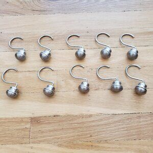 Metal semi-circle Ball shower curtain hooks set of 10